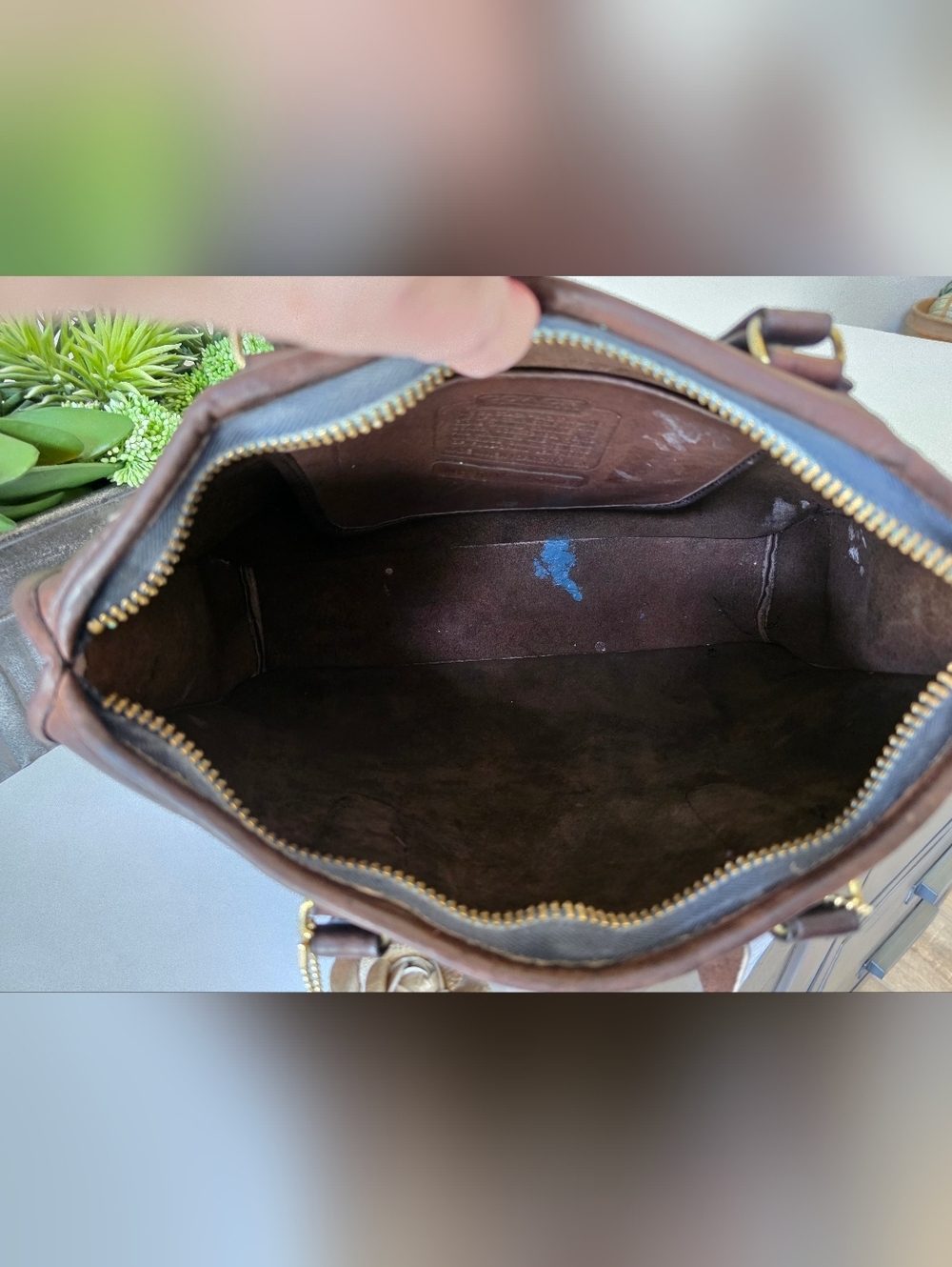 Vintage Coach Slim Satchel NYC Mahogany Glove Tanned Leather Top Handle Brief - Picture 13 of 16
